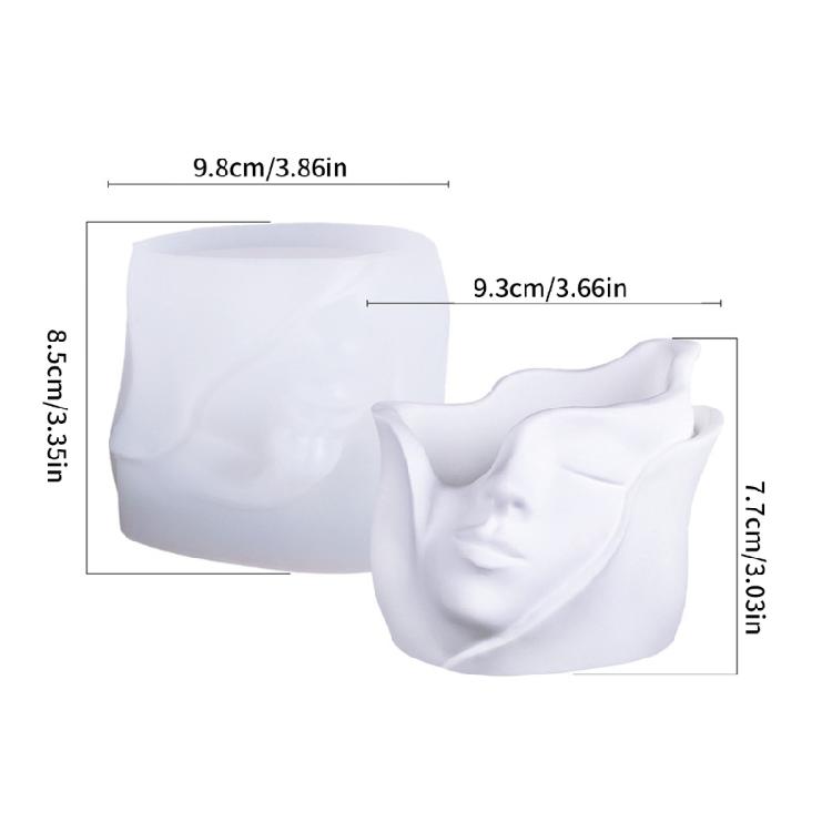 Succulent Planter Mold Crafting Mould Flexible Vase Molds Human Face Shape Flowerpot Mold Suitable for Making Flowerpot