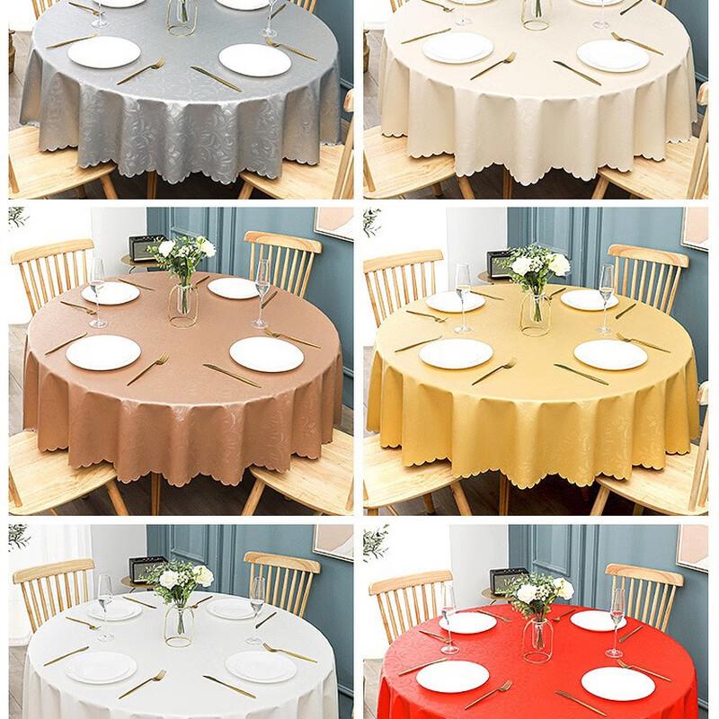XinJingZhou European Style Oil-Proof PVC Round Tablecloth