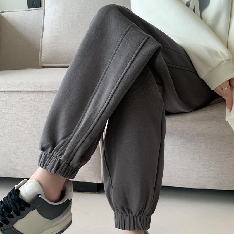 Plus Velvet Sports Pants Women's Autumn and Winter Loose and Thin Small Casual Harem Leggings