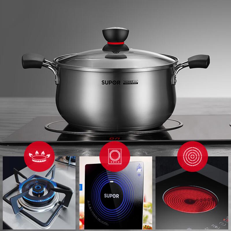 Supor Small Red Circle 304 Stainless Steel Soup Pot