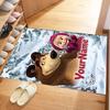 Masha Bear Customize Text Floor Mat Perfect for Dormitory Balcony Game Room Dining Room Anti-slip Rug Anime Office Decor