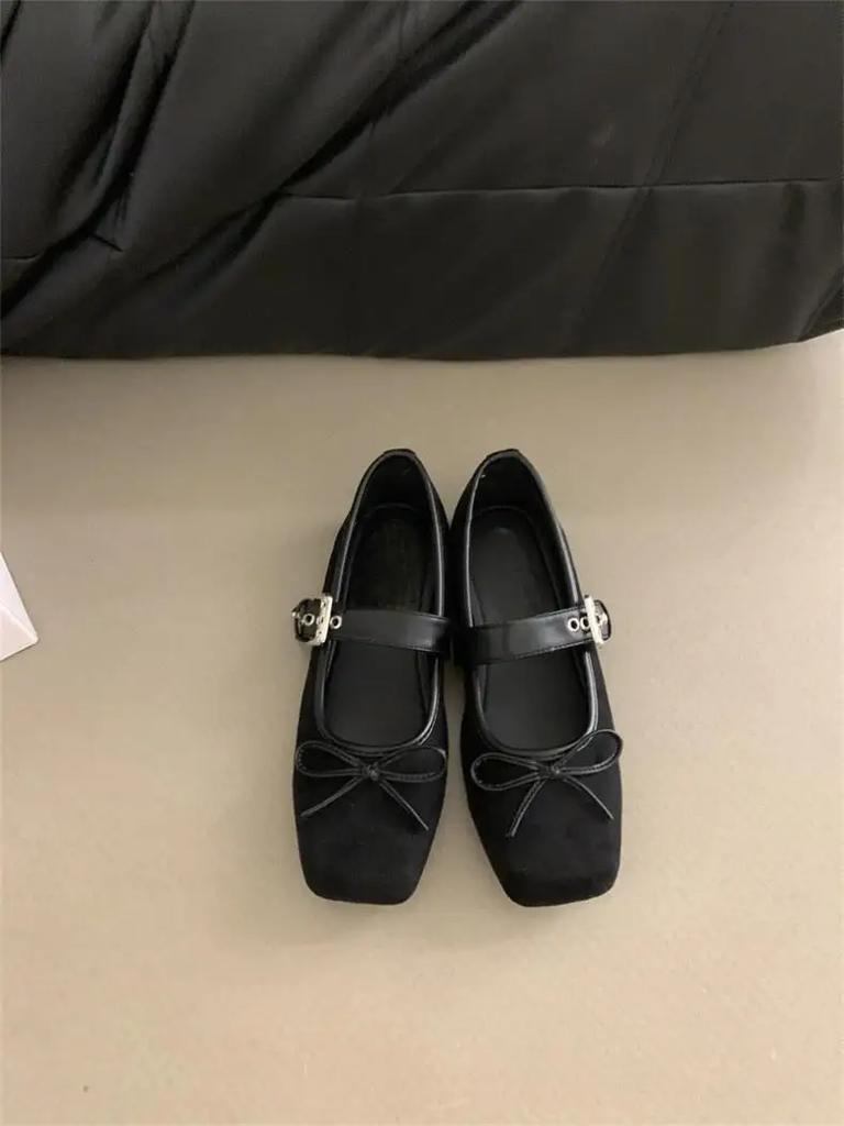 Fashion Leopard Print Women's Mary Jane Shoes Fashion Bow Flat Shoes Retro Style Women's Soft Soled Ballet Shoes