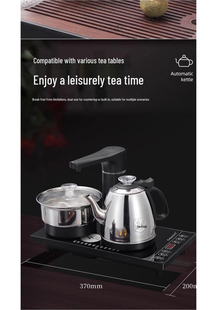Jinge Shi Stainless Steel Automatic Water Kettle with Electromagnetic Tea Stove and Smart Tea Brewing Table