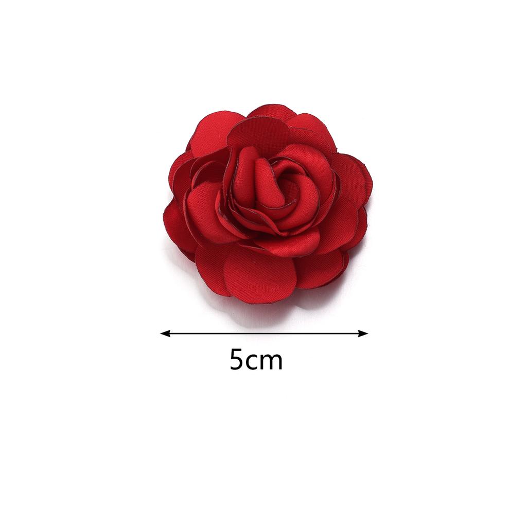 3pcs 5cm Satin Burned Edge Camellia Fabric Artificial Flower For Wedding Party DIY Crafts Clothing Headwear Decor Accessories