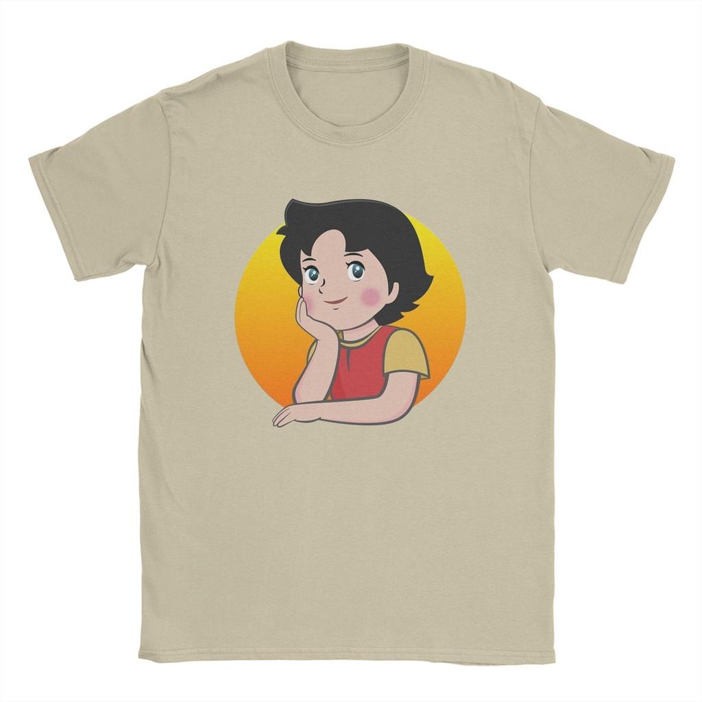 Men's T-Shirt Heidi Vintage 100% Cotton Tee Shirt Short Sleeve T Shirt O Neck Tops New Arrival