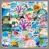 50PCS Ocean-Themed Cute Creature Stickers for Journals, Laptops, Suitcases, and Refrigerators