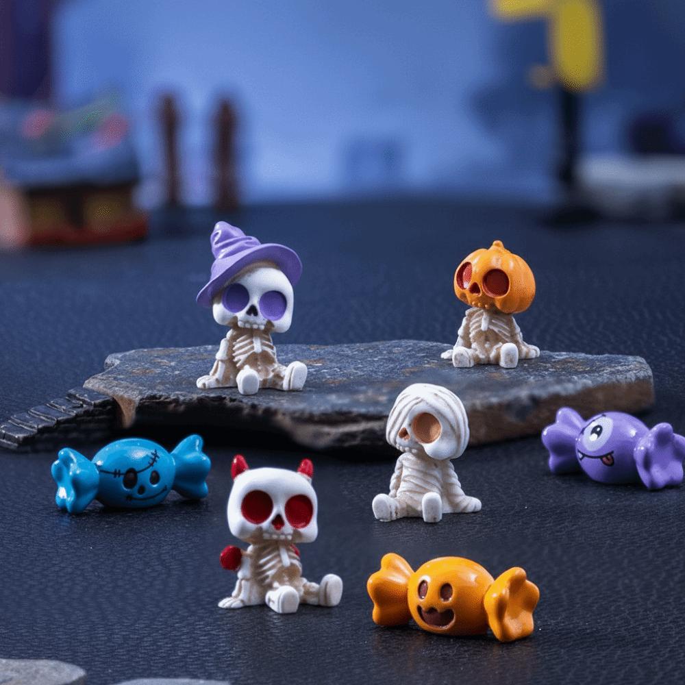 8 Pcs/Set Halloween Figurines Halloween Figurines Miniature Resin Craft Halloween Party