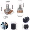 40PCS WH148 Potentiometer Kit 5K 10K 20K 50K 100K 15mm Linear Taper Rotary Potentiometer 3Pin With Rotary knobs and Nuts,Washers