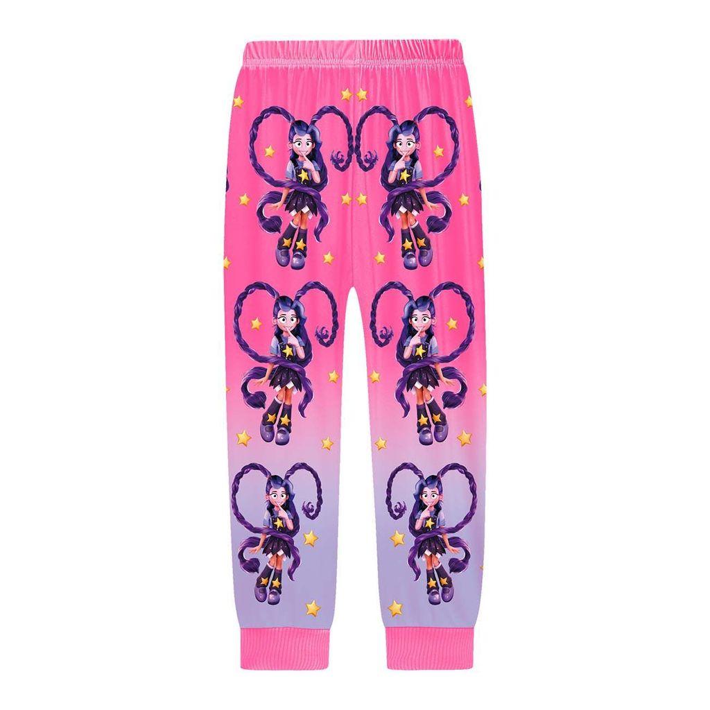 19800 Kids Girls Lily Lovebraids Printed Long Sleeves Round Neck Fashion Top Trousers Sets