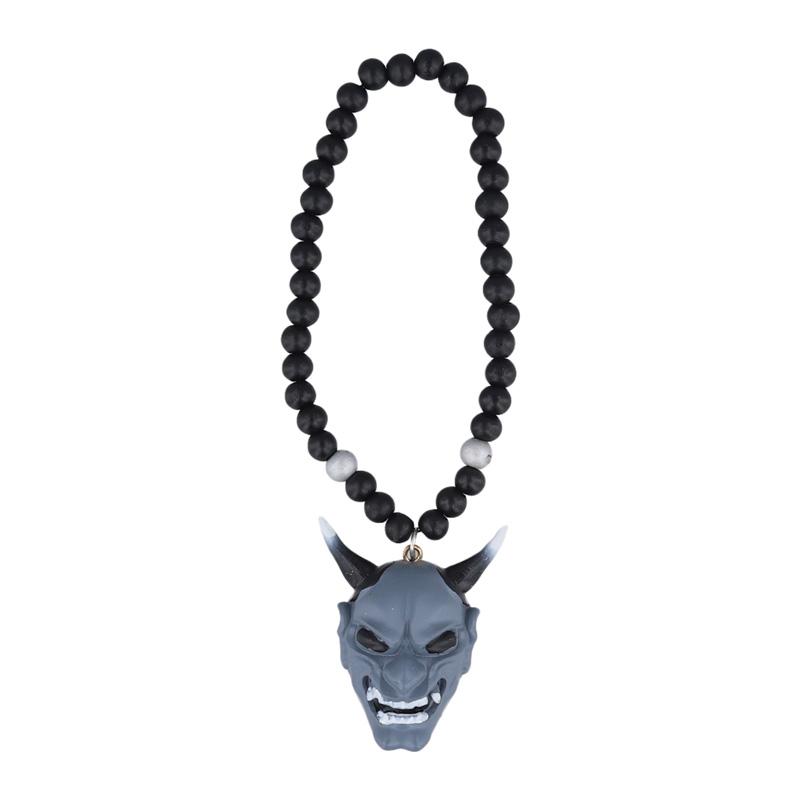 1Pc Hannya Helmet Car Accessories Charm Rear View Mirror Samurai Auto Ornament Japanese Oni Hanging Pendant