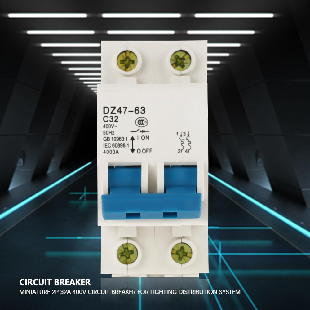Miniature 2P 32A 400V Circuit Breaker for Lighting Distribution System