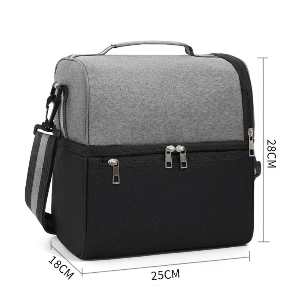 New Oxford Cloth Crossbody Cooler Bag 5 Colors Large Capacity Thickened Thermal Insulation Bag Double Layer Lunch Bag