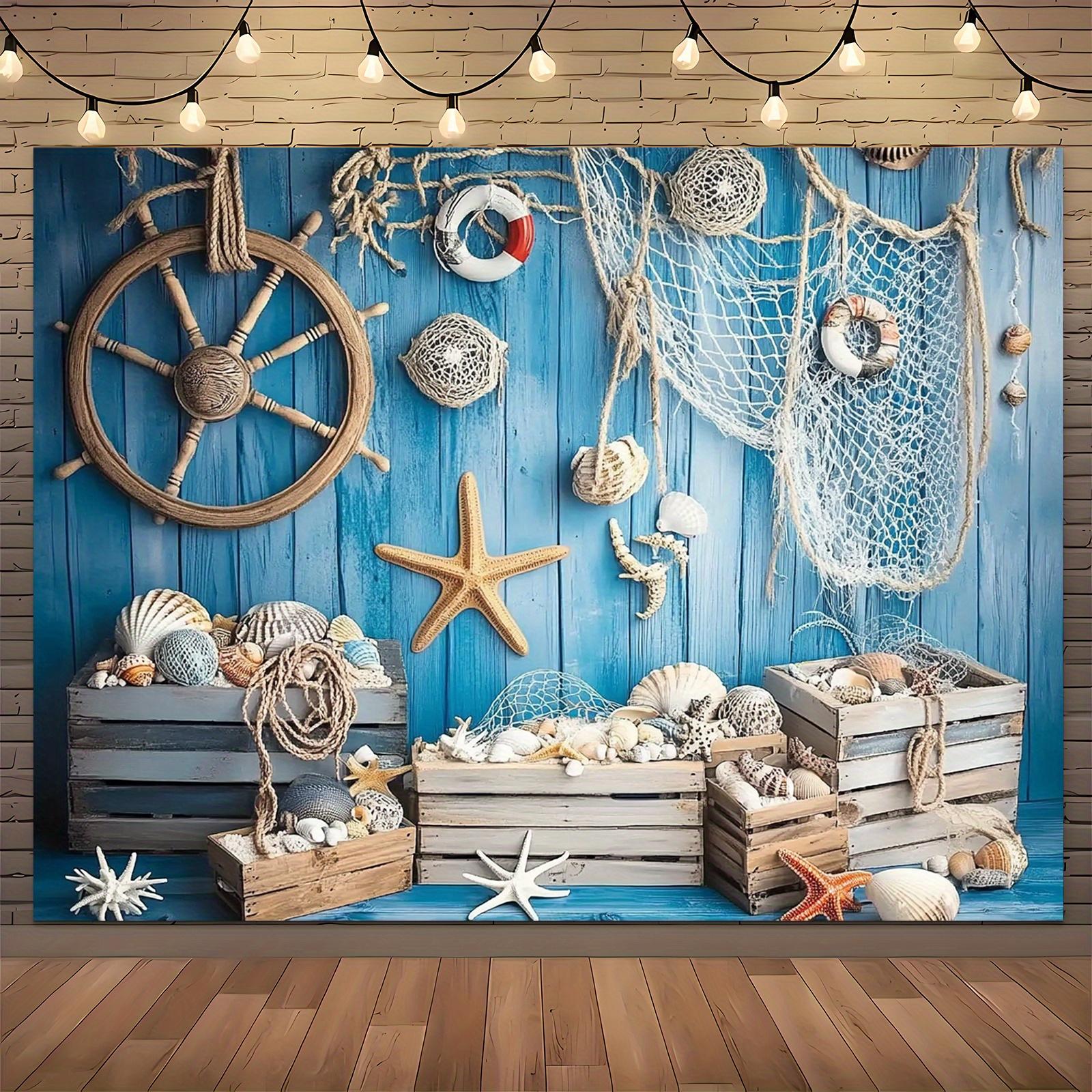 1 ocean themed shell background banner suitable for birthdays holidays parties with multiple sizes to choose from 100x150cm