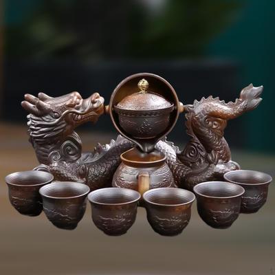 Poloautomatická čajová konvice rotující Gaiwan dárek unikátní žáruvzdorný drak tvar nádobí čínské