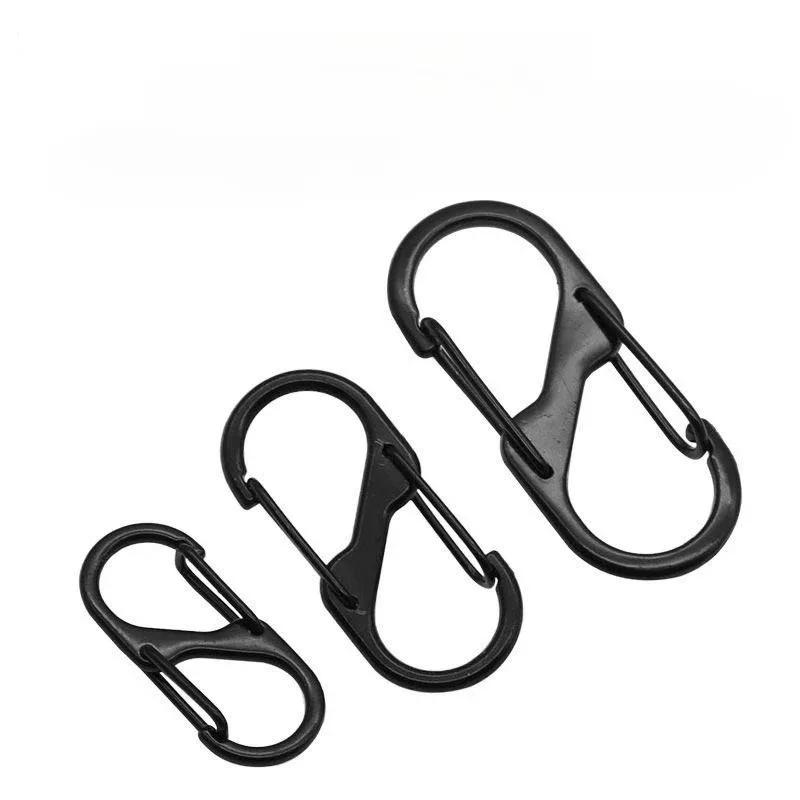Small Spring Clips for Camping Fishing Traveling 10 Pcs S Shaped Carabiner Metal Double Hooks Carabiner Keychain