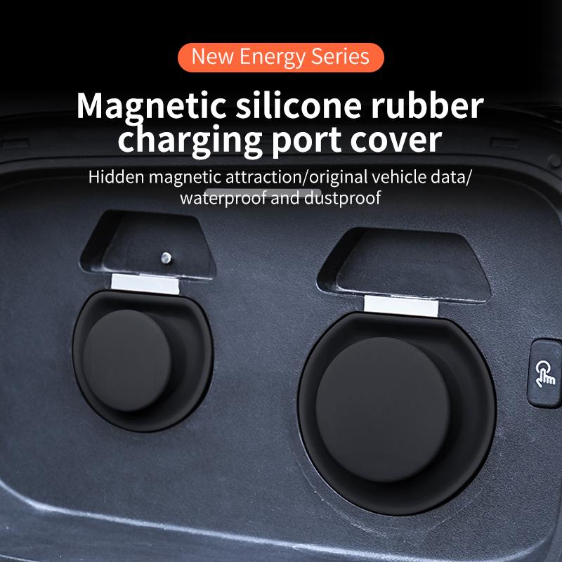 New Energy Vehicle Electric Car Fast Charging Slow Charging Port Protective Cover Pad Magnetic Silicone Waterproof Dustproof Sealing Plug Universal