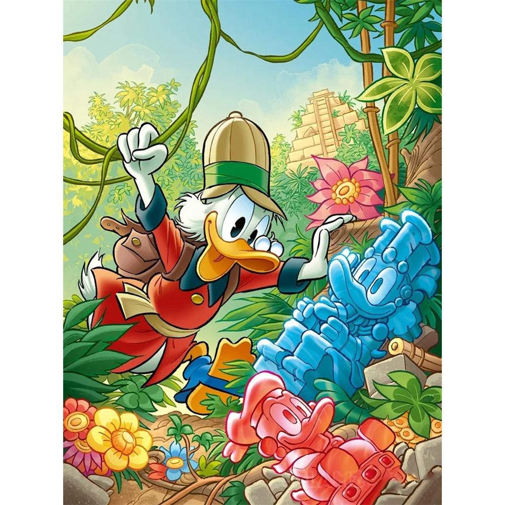 

Disney Diamond Painting Duck McMurray Jungle Adventure Illustration 5D Diamond Painting Art Embroidery Cross Stitch Room Decoration Round 20x30cm