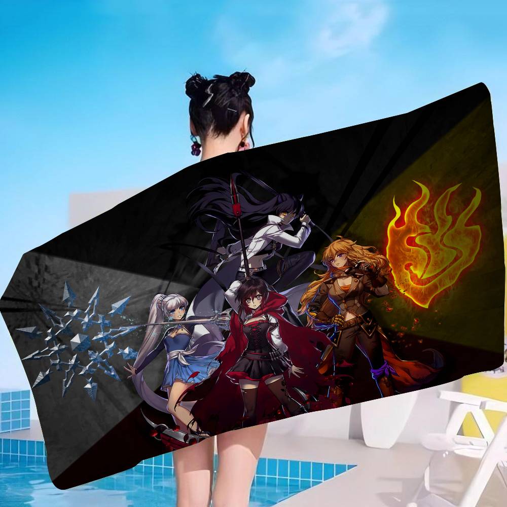 RubyRose RWBY Anime Microfiber Printed Beach Towel Mountain Climbing Yoga Beach Swimming Running Absorbent Soft Towel