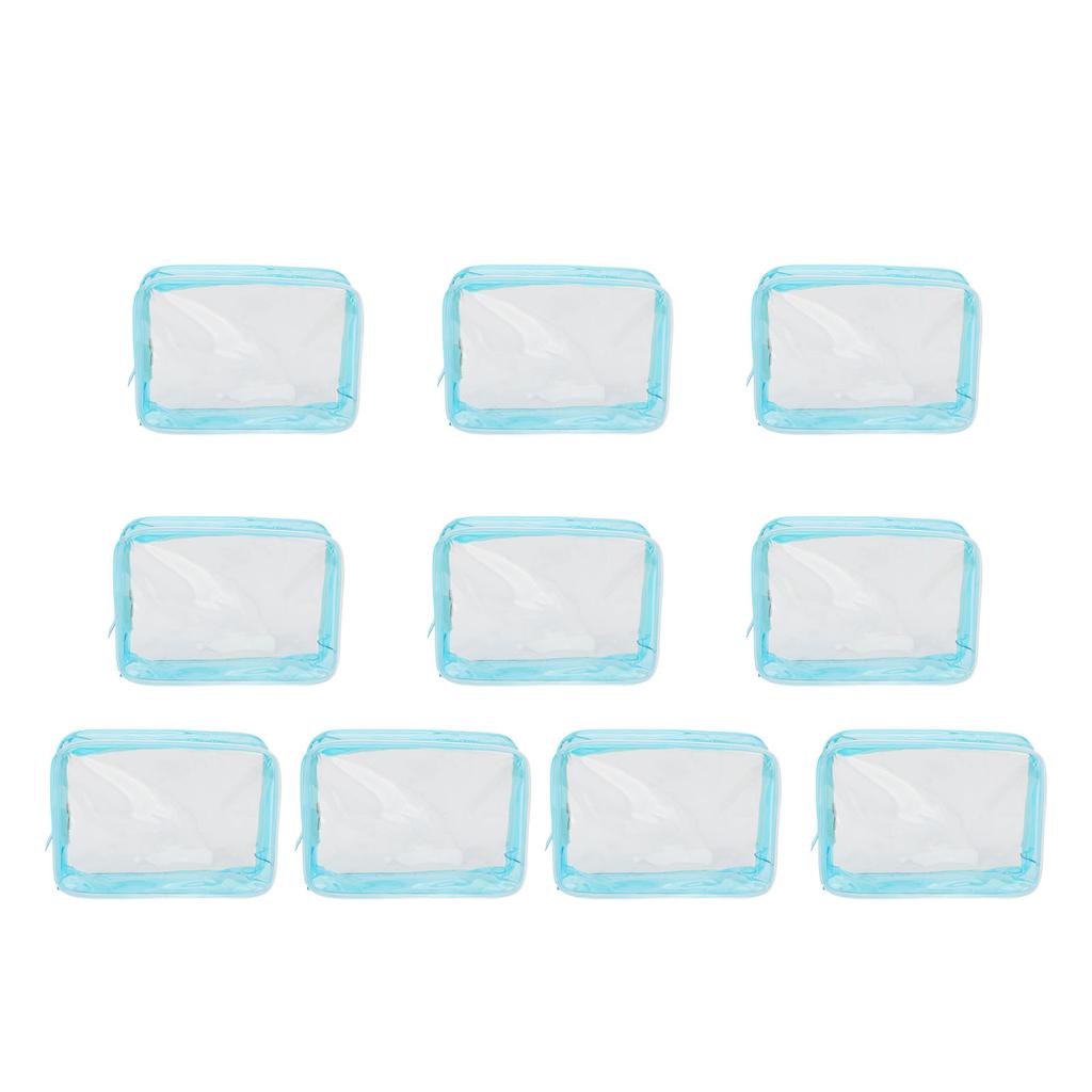 10pcs Clear Cosmetic Bag Large Capacity Transparent Travel Storage Pouch for Hair Accessories Tools