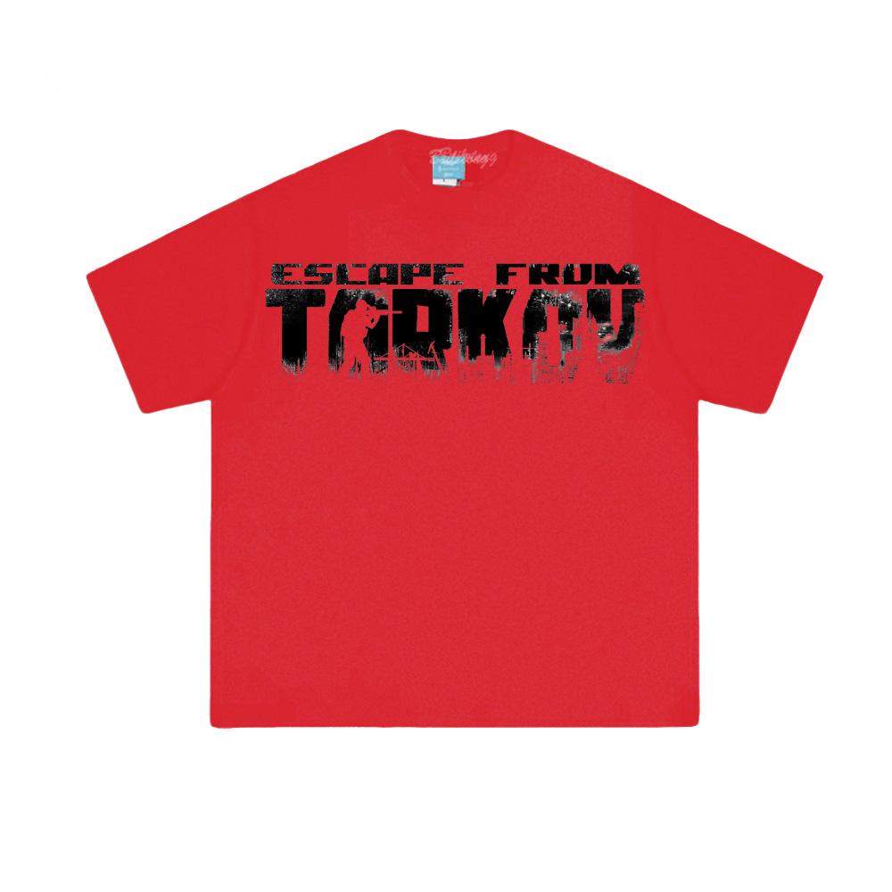 

Футболка для стрельбы Escape From Tarkov 100% хлопок, игровой принт, футболка с круглым вырезом, летняя, высококачественная, удобные топы XXL красный