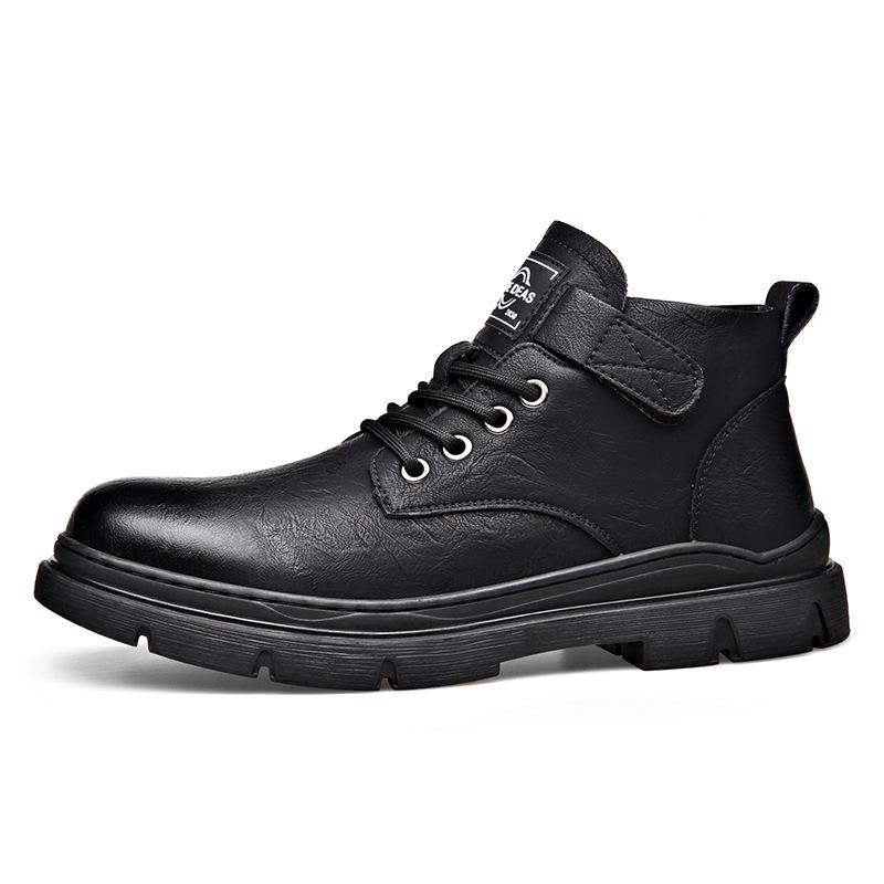 Men's 2023 Autumn/Winter High-Top Cotton Martin Boots: Stylish, Warm, Retro Leather Work Shoes
