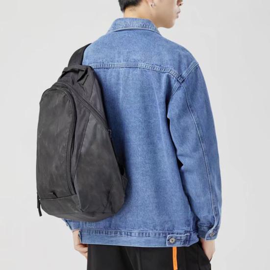 Pánská džínová bunda Klopa Bunda s dlouhým rukávem Kabát s velkými kapsami Jaro Podzim Zapínání na knoflík Cargo Outwear
