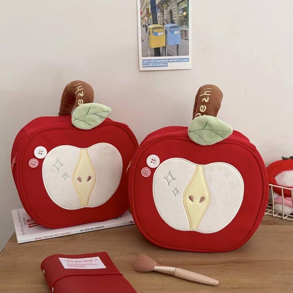 Portable Fruit Makeup Bag Velvet Cute Handbag Cartoon Travel Cosmetic Bag  Travel