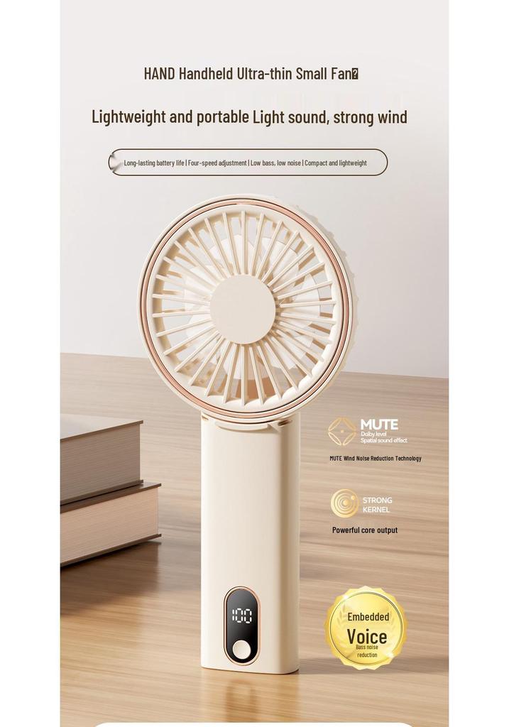 Portable Foldable Silent Fan: Handheld, Desktop, & Neck-Mounted Phone Holder