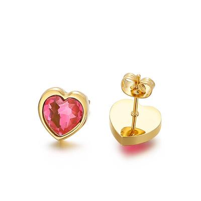 Fashion Women Silver Color Gold Stainless Steel Small Stud Earrings Ear Piercing Jewelry