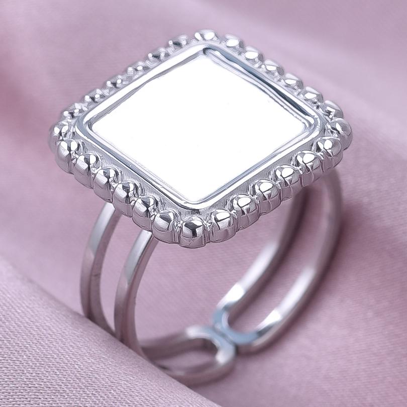 Klassisk Retro Öppningsbar Justerbar Ring Oregelbunden Geometri Hjärta Ellips Vattendroppe Glänsande Rostfritt Stålringar Semesterpresent