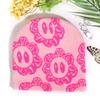 Warm Knitted Fashion Hat With Flower Embroidery Design For Daily Cold Season