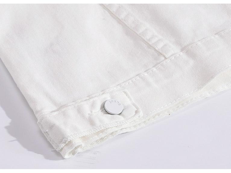 Men's Slim Fit White Washed Denim Jacket - Trendy Korean Style Long Sleeve Outerwear