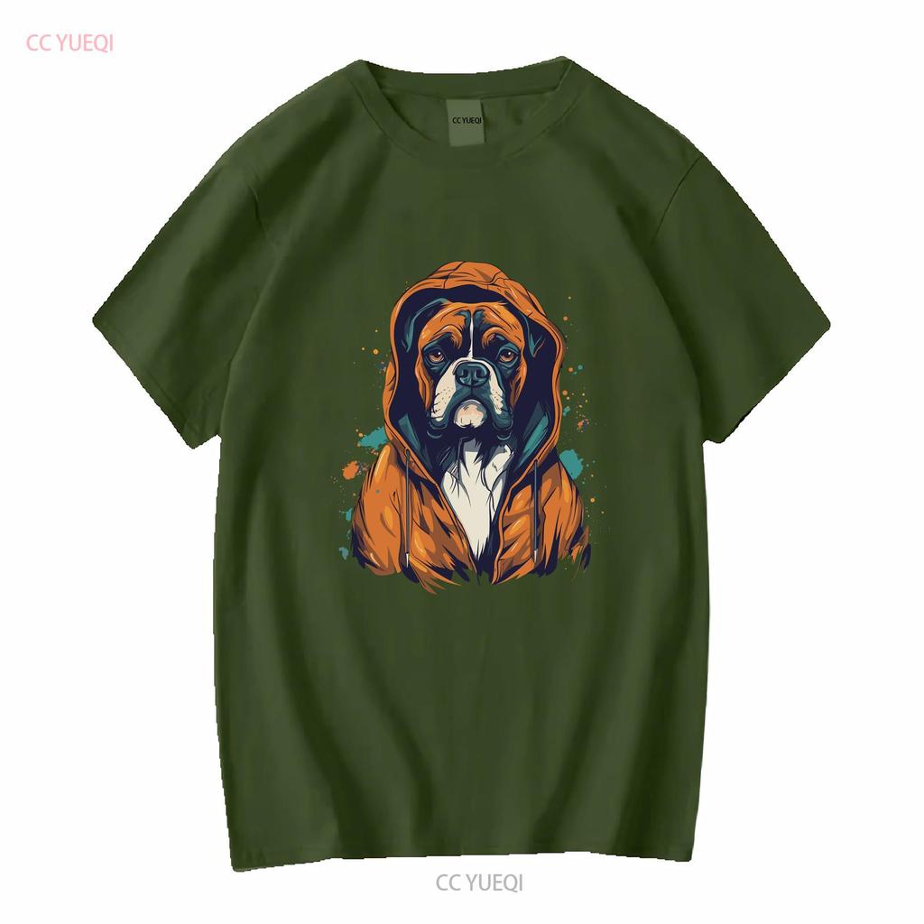 Boxer T Shirt Dog Cool Animal Owner Mom Dad Long or Short Sleeves Vintage Washed Breathable Casual Graphic Comfortable Stylish