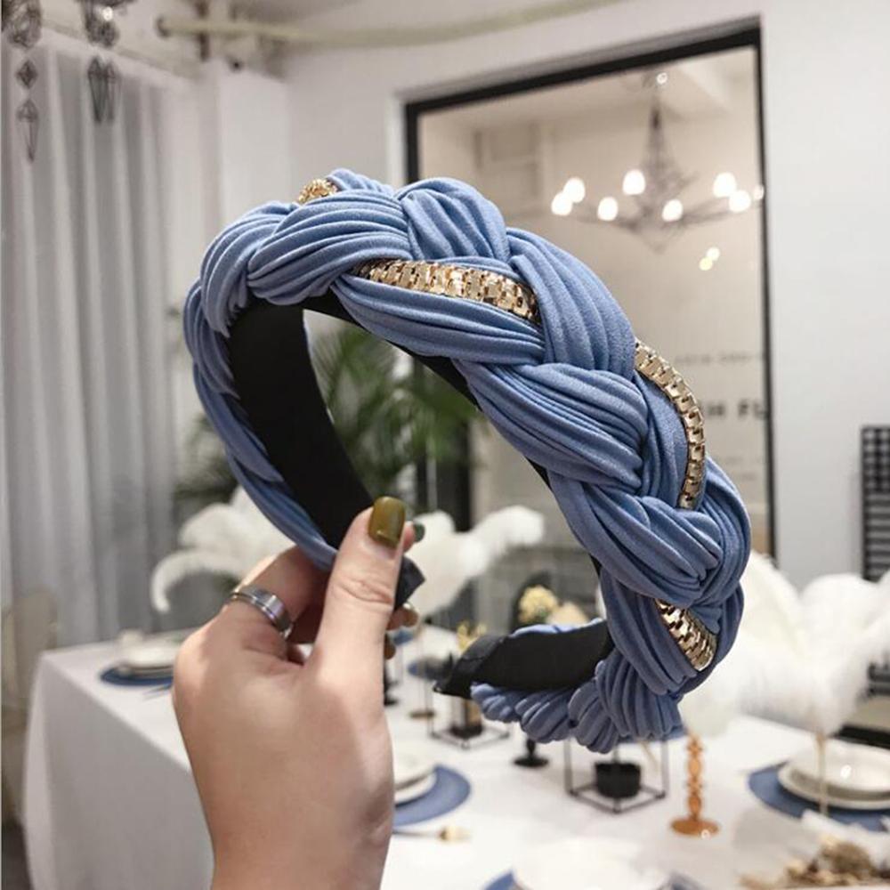 New Fashion Women Hairband Cross Knot Braid Headband Adult Autumn Winter Headwear Wide Side Turban Hair Accessories