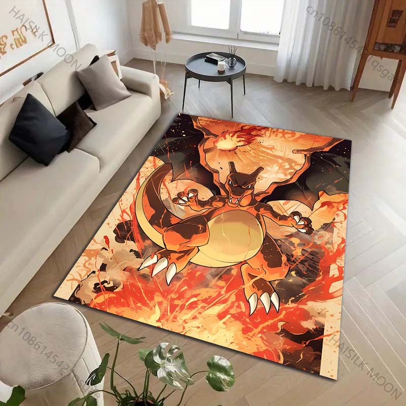 1PC Pocket Monsters Charizard Carpet for Living Room Bedroom Kid's Room Home Decor Area Rug Sofa Cloakroom Play Mat for Gifts
