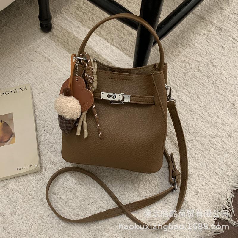 Large Capacity Crossbody Bag for Women, Trendy Vintage Style Shoulder Bag, Versatile Bucket Bag