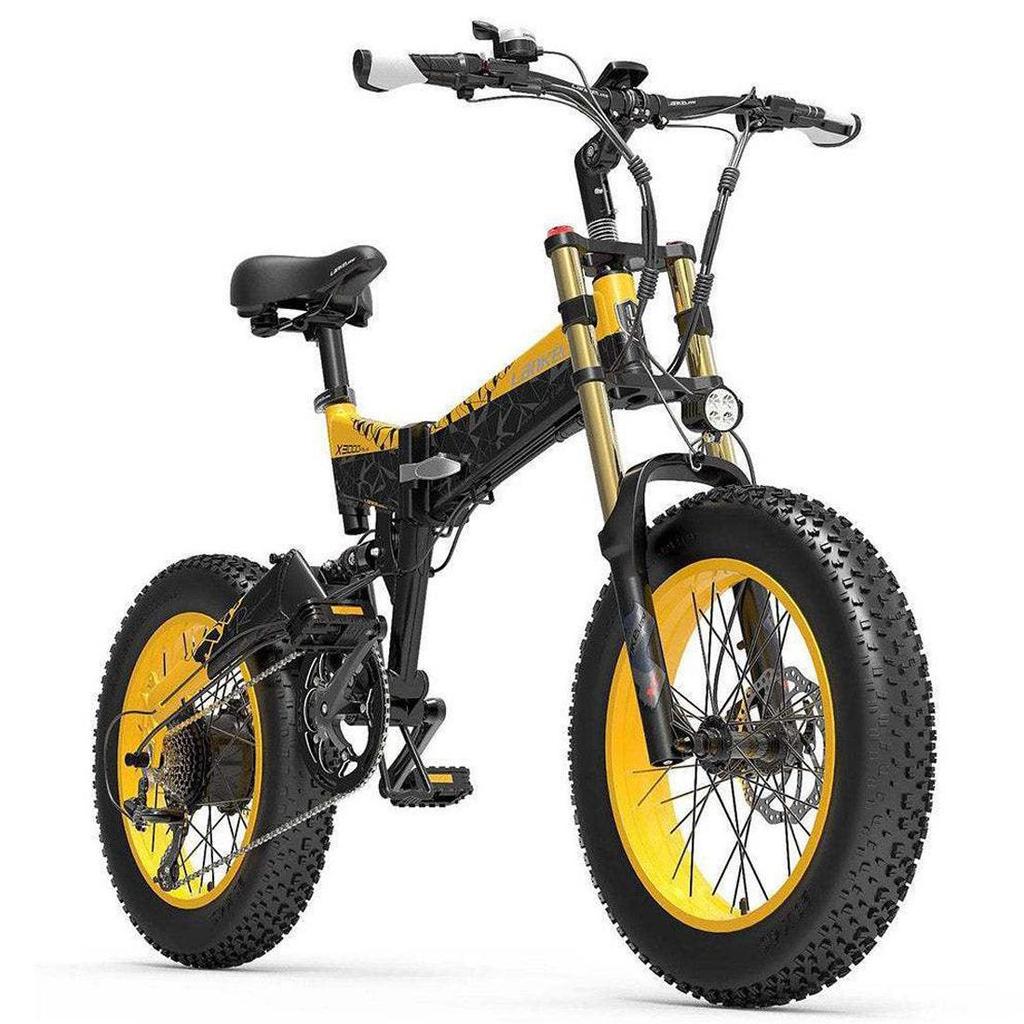 Electric Bicycle Lankeleisi 20" 1000W Motor Adult Ebike 48V 17.5AH Full Suspension 7 Speed Top Speed 40Km/h Load 150Kg X3000 Plus