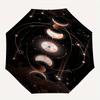 Moon Phases, Celestial Art Automatic Folding Umbrella  Simple Eight rib Design, Bright Color Pattern, Durable Iron Frame, Ideal for Travel a