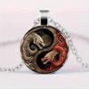Yin Yang Dragon Keychain  Alloy Pendant Black And White Dragon Design Perfect For Bags Backpacks And Unique Gifts