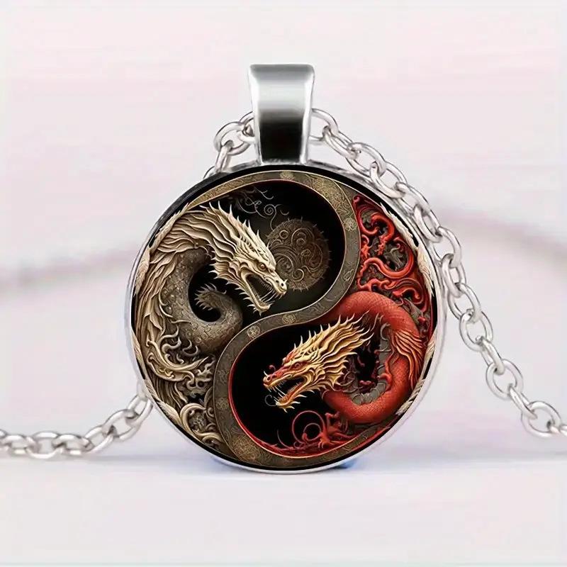 Yin Yang Dragon Keychain Alloy Pendant Black And White Dragon Design Perfect For Bags Backpacks And Unique Gifts