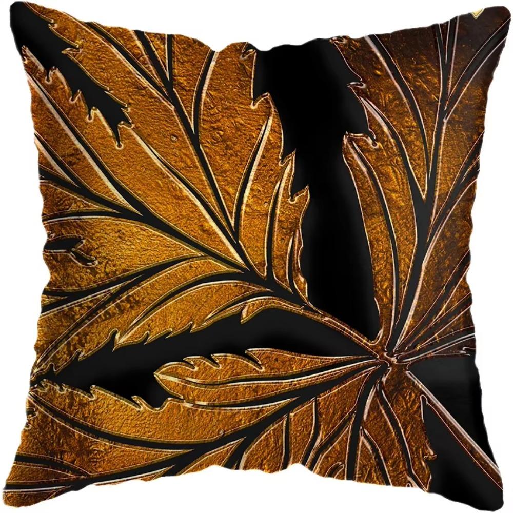 

Черный Золотой Лист Декоративная Наволочка Подушка Накидка Домашний Декор 30x30cm синий