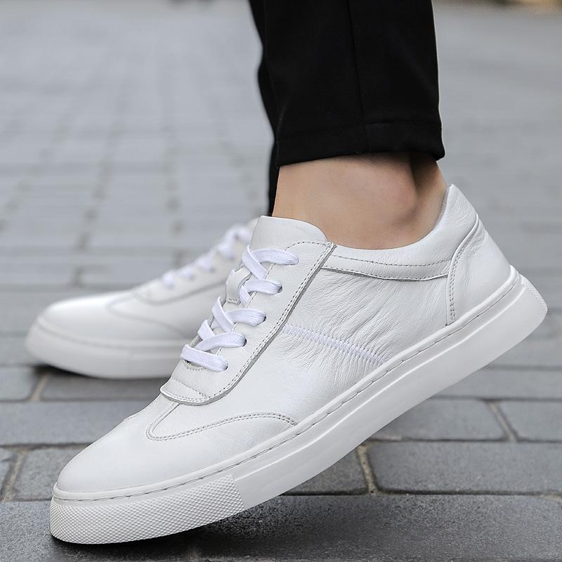 Men'S Casual Shoes High Quality Black Sneakers Man Lace-Up Vintage Genuine Leather Male Loafers Leisure Luxury Shoes Designers