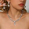 Premium Sense Rhinestone Necklace Earrings Two-Piece Wedding Jewelry Temperament Bridal Wedding Jewelry Set