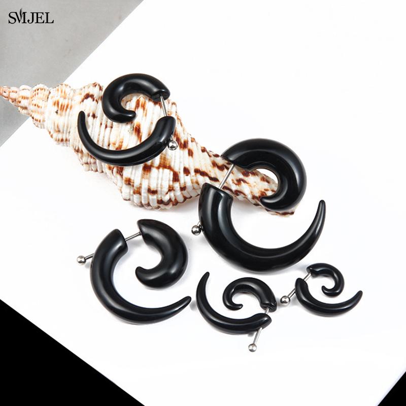 Punk New Fashion Spiral Earrings Tapers Snail Ear Expanders Black Earring 4/5/6/8/10 Mm Body Jewelry Men Women Ear Plug Piercing