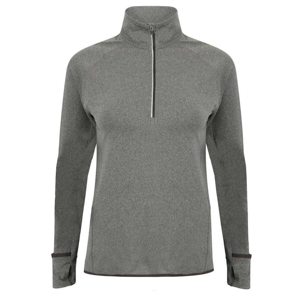 Tombo Womens/Ladies Long Sleeve Zip Neck Performance Top