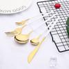 30pcs Gold Dinnerware Set Stainless Steel Cutlery Set Steak Knife Fork Coffee Spoon Flatware Cake Fork Teaspoon Silverware Western Kitchen Tableware