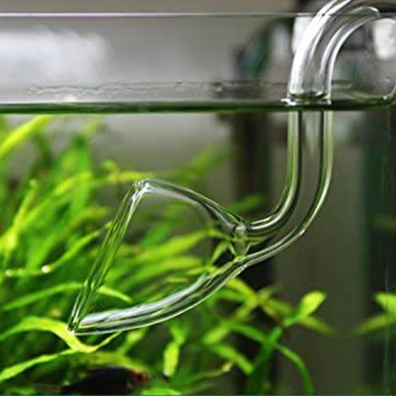 Clear Glass Lily Pipe Outflow and Skimmer Inflow With Suction Cup 13mm 17mm For Aquarium Planted Fish Tank Aquatic Filter System