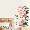 Luxury-lite Sticker Watercolor Peony Flower Wall Sticker for Living Room Entrance Wall Decoration Sticker