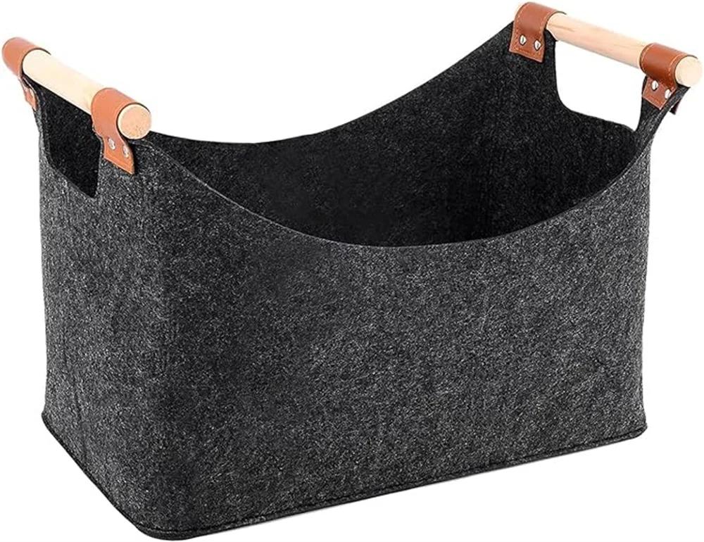 Firewood Box Large Capacity 50L Foldable Wood Basket Foldable Clothes Storage Basket for Fireplace & Wood Stove New