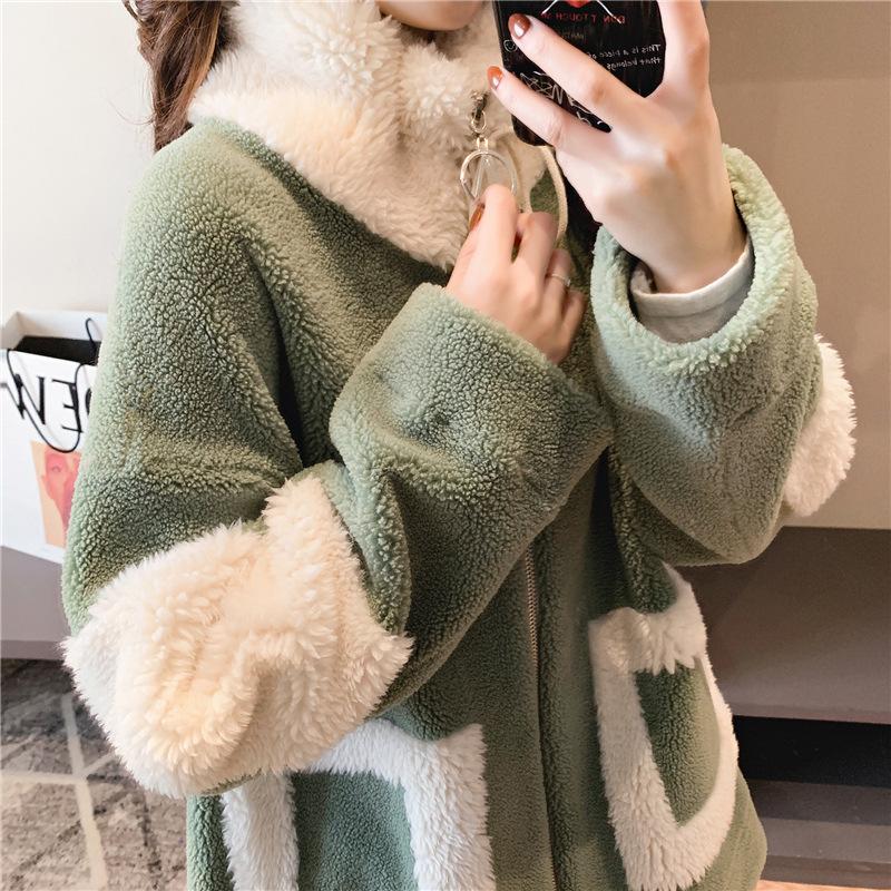 Lamb Wool Coat Women's Autumn and Winter Velvet Thickened Versatile Large Size Women's Top